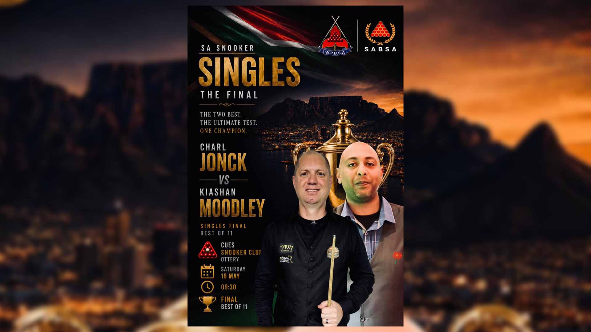 SA Snooker Singles : The Final - 16  May 2026